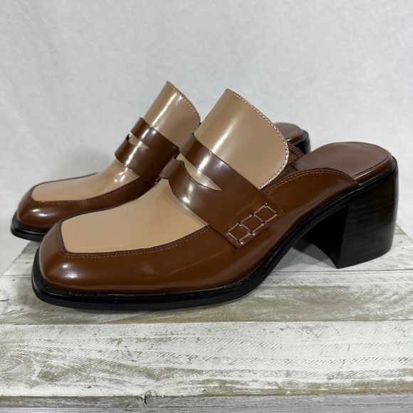 Jeffrey Campbell Patent Leather Slide on Loafers - Picture 1 of 6